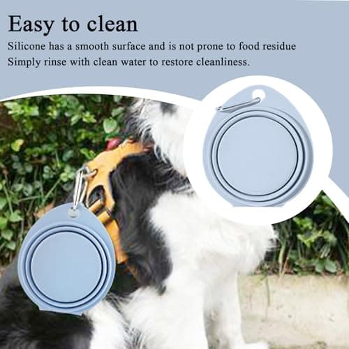 Dog Water Bowl, Portable Food Bowl, Puppies Kittens, Pet Supplies, Foldable Feeder Dish, Lightweight Compact Travel Pets Bowls for Small Dogs and Cats, 11.81 x 5.28 x 1.97 Inches — view 3