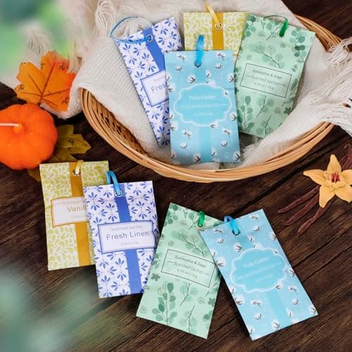 LASENTEUR Scented Sachets 16 Pack, Fresh Linen, Cotton, Vanilla — view 5
