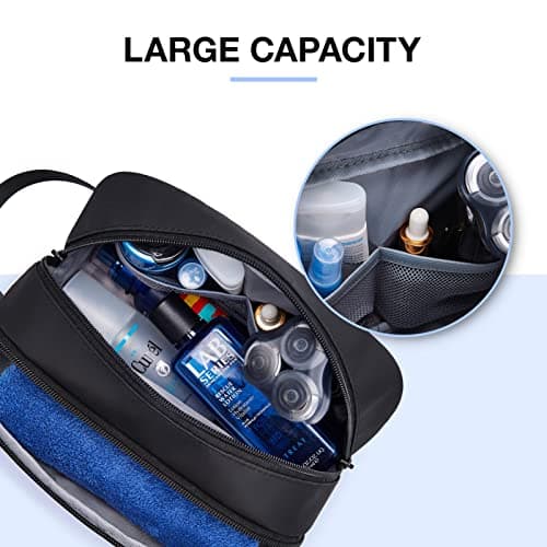 BAGSMART Men's Wash Bag, Large Capacity Travel Toiletry Bag & Wet Pocket — view 2