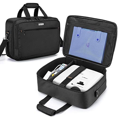 CURMIO Projector Case, Carrying Bag for Most Major Projectors, Black