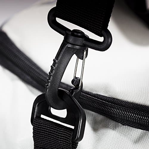 BRUBAKER Professional Ski Boot Bag for Shoes and Helmet with Backpack Straps and Foam Back Padding Silver Grey — view 6