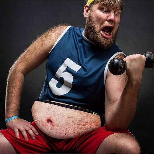 Belly Bag, Belly Novelty Waist Men Funny Dad Bum Bag Adjustable Belt Realistic 3D Print Storage Pouch for Festivals Travel and Joke Novelty — view 3