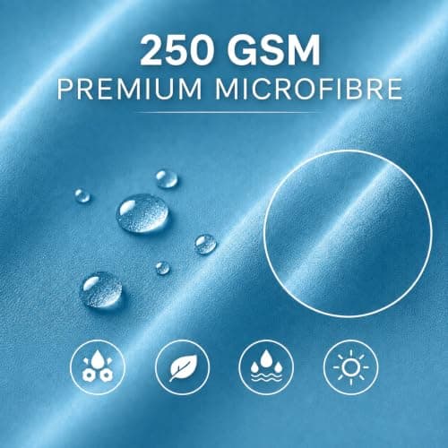 Microfibre Towel - 250 GSM Highly Absorbent Gym Towel & Travel Towel, 80*160cm Lightweight Quick Dry Towels for Adults, Soft Sports Towel for Swimming, Yoga, Camping, Hiking & Beach Sky Blue — view 3