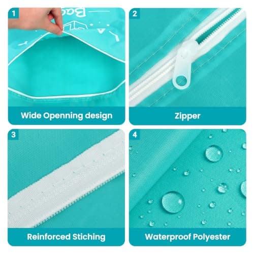 Minicoco 4PCS Waterproof Travel Laundry Bags For Dirty Clothes Small — view 3
