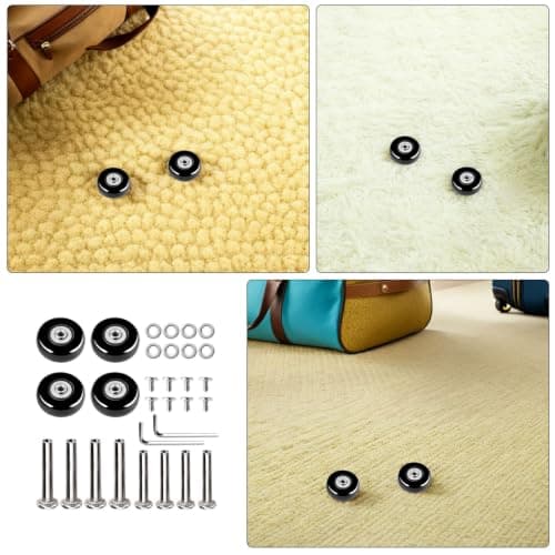 SHERCHPRY Suitcase Wheel Replacement Casters Rubber Luggage Caster Wheels Repair Kit 50x20mm Complete Spare Parts Set for Travel, Silent Environments — view 3