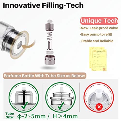 AsaNana Perfume Atomiser, Refillable & Travel Size Perfume Bottle, Leaking Proof,Bottom Pump without Funnel, Luxurious Small women and men, 5ml (Cla.-Red) — view 5