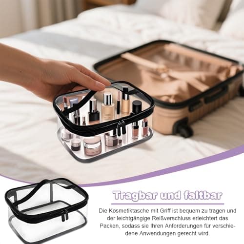Clear Toiletry Bag, 2PCS Clear Make up Bag, Transparent Cosmetic Bags — view 5