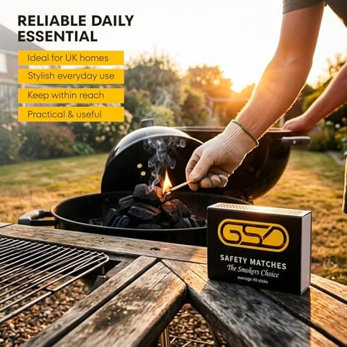 100 Boxes of Safety Matches (10 Packs of 10 Boxes) for Cooking, Candles, BBQ & Emergency Use, Reliable Fire Starters, Camping Matches for Wood Burners, Fire Pits & Ovens - by ANGIX — view 3