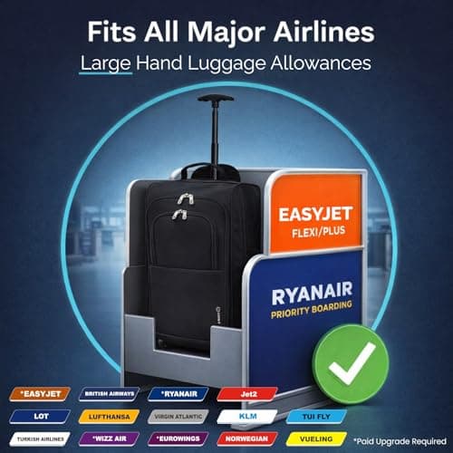 5 Cities 55cm 2-Wheel Lightweight Cabin Suitcase, Carry On Hand Luggage — view 5