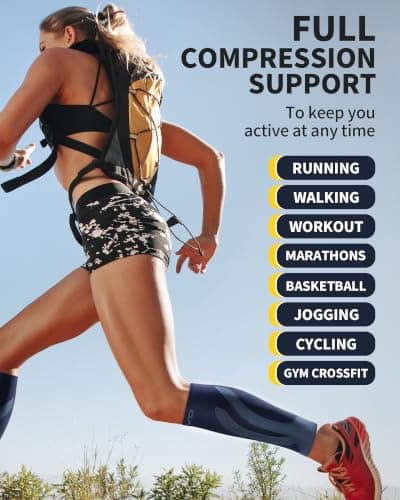 CAMBIVO Calf Compression Sleeves for Men & Women, 2 Pairs — view 5