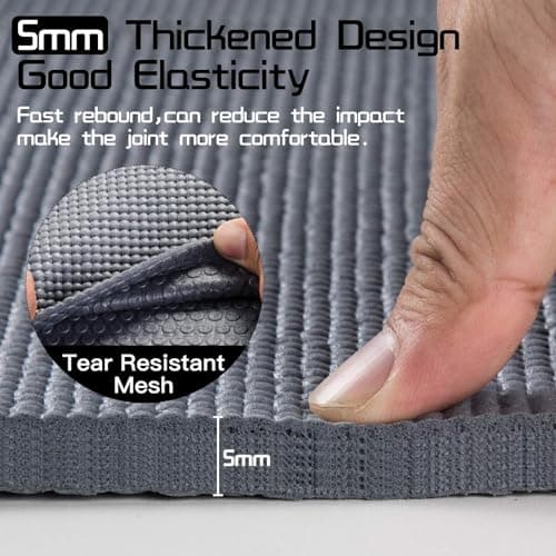 Avoalre Travel Yoga Mat Non Slip Foldable Portable Gym Mat Fitness Training Pilates Exercise Mat Workout for Women Men-Gray — view 4