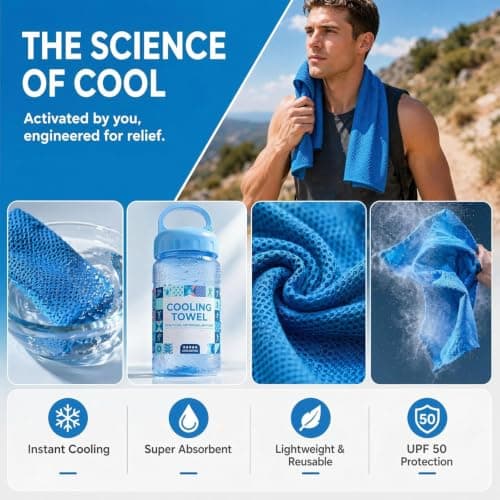 Générique 3 x Microfibre Cooling Towel, Quick Dry & Cooling, Compact, Cooling Towel, Cooling Towel, for Fitness, Sports, Travel, Yoga (Orange) — view 4