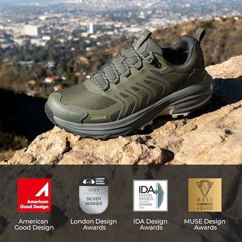 NORTIV 8 Men's Waterproof Lightweight Hiking Shoes,Size 8,Army Green — view 3