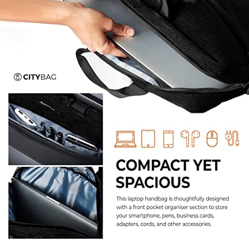 Laptop Shoulder Bag For 15.6 Inch Laptops - Modern 15 Inches Laptop Messenger Bag, Business Briefcase Laptop Bag - Compact Tablet/Computer Carrying case For All 15 Laptop Brands In The UK — view 3