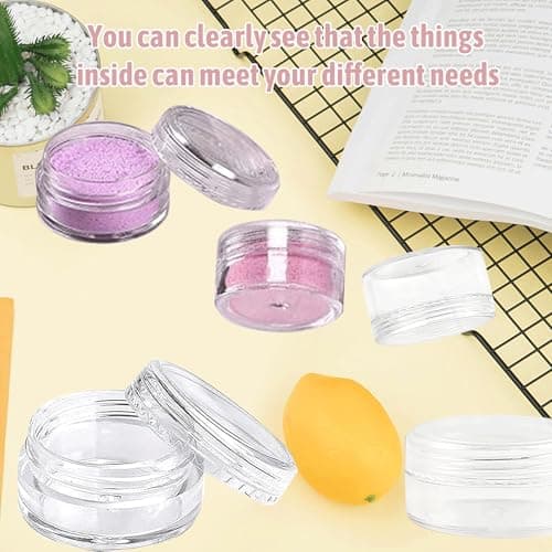 6PCS Leakproof Round Stackable Plastic Sample Pots - 10ml & 20ml Clear Round Pots for Cosmetics & Creams — view 5