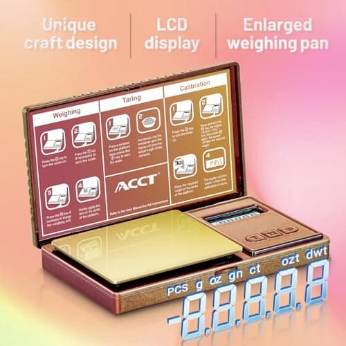 ACCT Digital Pocket Scale, Mini Scales, 0.01g x 500g, Jewely Scale, Gram and oz 6 Units, Tare, Accurate Jewellery Scales (Pink) — view 2