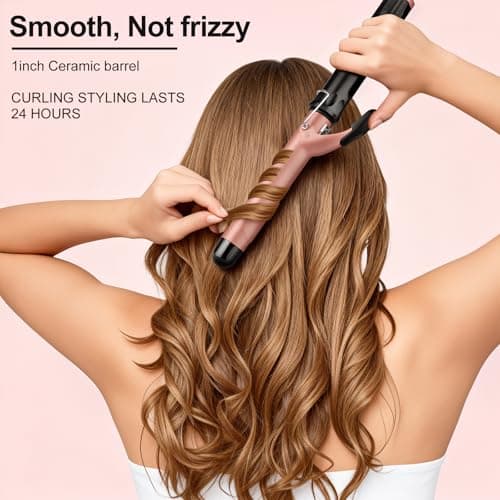 JAETON 25mm Curling Tong, Hair Curler for Natural Waves and Curls 100-230℃ — view 3