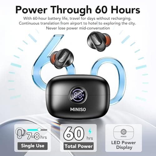 MINISO MS105 AI Headphones Translator, 3-in-1 Translation Headphones in Real Time with AI Translation Function, 134 Languages Translator Earbuds for Business, Travel and Study — view 6