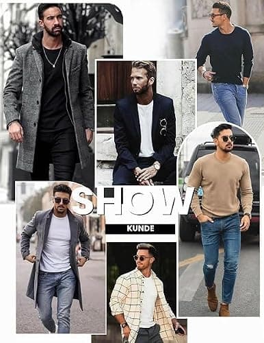 Ekouaer 3 Pack Thermal Vests Men Long Sleeve Tops, Black/Navy/Burgundy 3XL — view 5