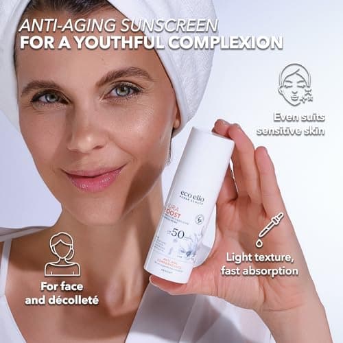 eco Elio SPF 50 Sustainable Sun Cream 50ml Aura Boost I Without octocrylene and microplastics I Sunscreen Face I Sun Cream 50 Travel Size Small — view 3
