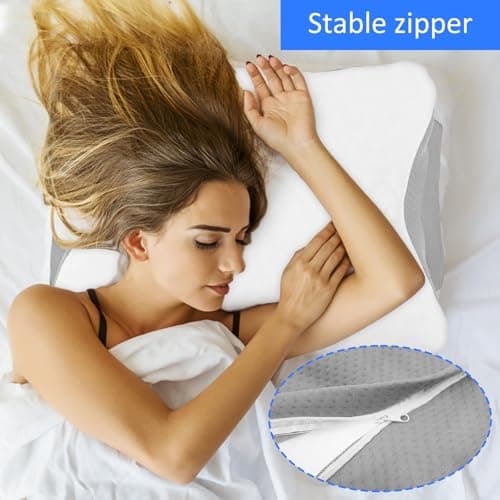 JEJUWE Cervical Pillowcase for Butterfly Pillow Case Cover Only - Soft Pillowcase for Contouring Memory Foam Neck Support Pillow, Zipper Closure, Machine Washable, 61 x 43 cm — view 5