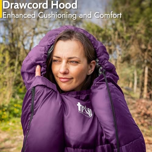 Trail Mummy Sleeping Bag For Adults, Single 3 Season Spring Autumn Winter, 300gsm, Waterproof, Outdoor Camping, Internal Pockets, Lightweight Compression Bag — view 4