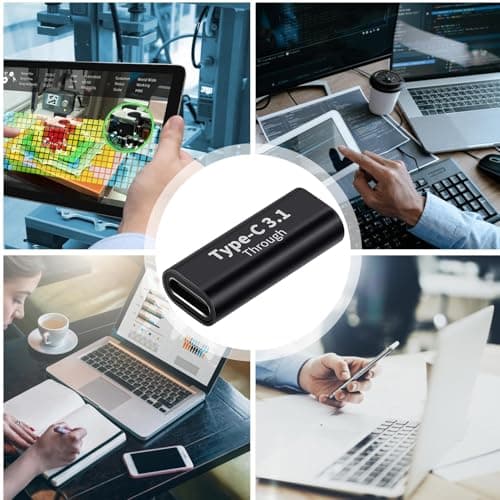 USB C Female To Female Adapter - Type-C Coupler, Aluminum Alloy Females Connector, 10Gbps Data Transfer Adapter For Phones Tablets Laptops Provides Stable Connection For Travel — view 5