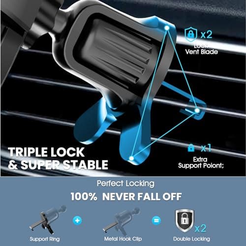 Besank Car Air Vent Phone Holder Fit for iPhone 17 Pro Max & All Smartphone — view 2