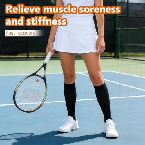 2 Pairs Compression Socks for Men Women 15–20 mmHg Flight Socks — view 5