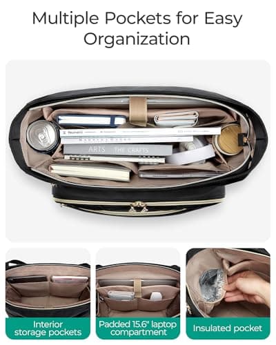 bagsmart Laptop Tote Bag for Women, 15.6" Teacher Work Bag Briefcase — view 3