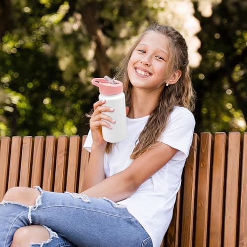 6 Pack Sublimation Tumblers for Kids, 420ml Sublimation Blank Water Bottles Bulk Vacuum Insulated Sports Bottle with Lid and Straw for DIY Memorial Party Gifts — view 4