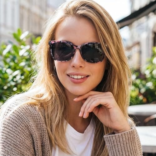 TJUTR Polarised Sunglasses for Women, Retro Oversized Square Sun Glasses — view 2
