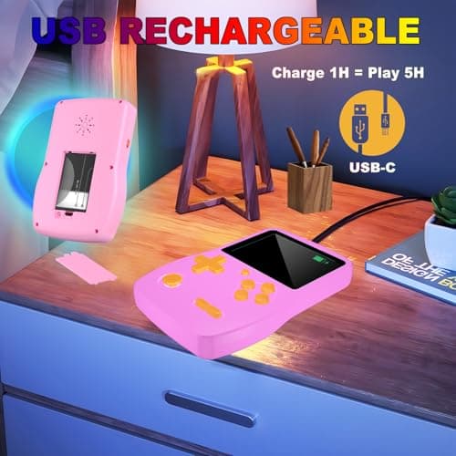 32 Bit Handheld Game Console for Kids,3.0" IPS Screen with 139 Video Games — view 4