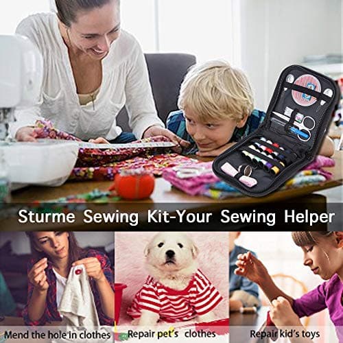 Mini Travel Sewing Kits, elloLife Small Basic Sewing Pack Supplies Accessories for Kid Children Adult Beginners for Home Travel Emergency with Needle Thread Mending Needles Scissors Thimble etc — view 5