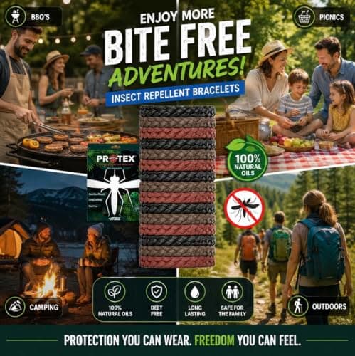 15 Pack Insect Repellent Bracelets, Adjustable Leather Deet-Free Wrist Bands, Effective Protection, Insect Mosquito Repeller Bands for Adults & Kids, Resealable Package — view 5