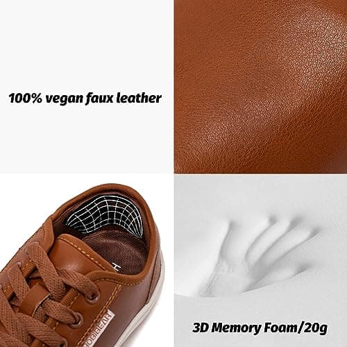 HOBIBEAR Women's Fashion Trainers Barefoot Shoes Men Minimalist Zero Drop Sole Wide Width Casual Walking Shoes Lightweight Comfortable Brown — view 6