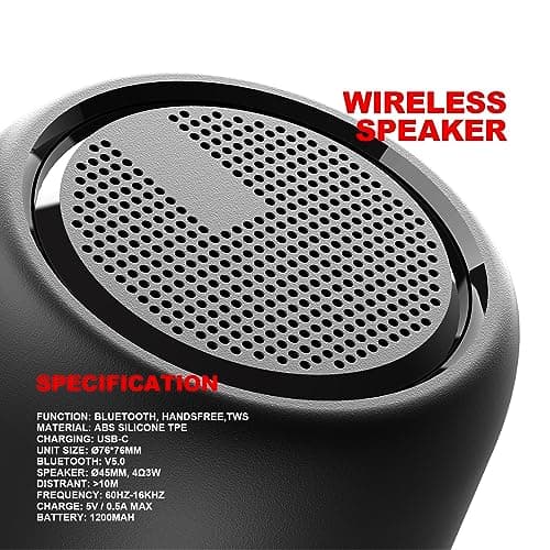 STFMHEZ Portable Wireless Bluetooth Speaker, Mini Bluetooth 5.0 Speakers Outdoor Speaker with HD Stereo HiFi Bass, 1200mAh Battery, 24 Hour Playtime, IPX4 Waterproof Speaker for Shower, Travel, Sport — view 5