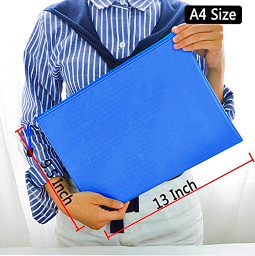SamIdea 5-Color Canvas Zipper File Bags 5 Pieces, A4 Size Plastic Waterproof Document File Folder Bag Organizer — view 4