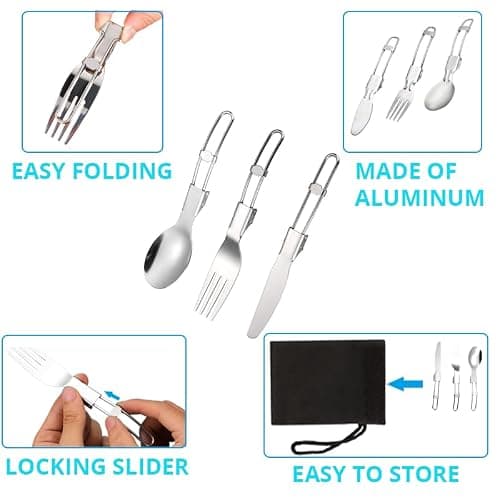 Camping Cooking Set WODSTA for 1-3 People Aluminium Camping Cookware Kit — view 5