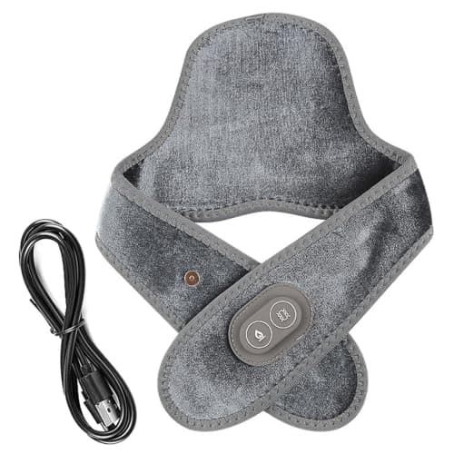 Heated Neck Wrap, USB Powered Electric Massager with 3 Temperatures, Wireless Neck Warmer - for Muscle Relaxation Shoulders Home Office Travel Winter, Gray