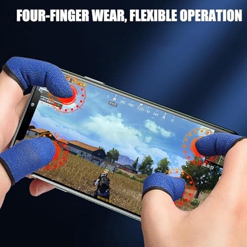 Compression Finger Sleeve - Video Game Finger Sleeves, Claw Socks Thumb Sleeves, 2 Carbon Fiber Thumb | Anti-sweat Cots | Stabilizer Support | Gloves For Mobile, FPS, Games, Electronics — view 2