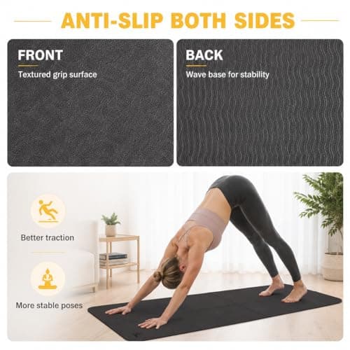 EXERZ Foldable Yoga Mat 6mm Non Slip Travel Exercise Mat with Carry Bag — view 5