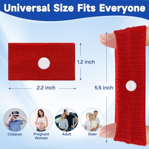 MEIYYJ Motion Sickness Bands for Adults and Kids Travel Sickness Bands Adult Sea Sickness Wristbands for Pregnancy Adults Cruise Travel Essentials,(Red,Blue) — view 4