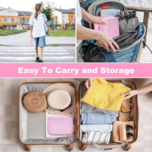 Hikkon Kids Camera Case Fit for Hangrui/Dylanto/GREENKINDER/GKTZ/Gofunly/HiMont Digital Camera Toy,Portable Instant Camera Storage Holder Organizer Bag (Case Only) - Pink — view 6