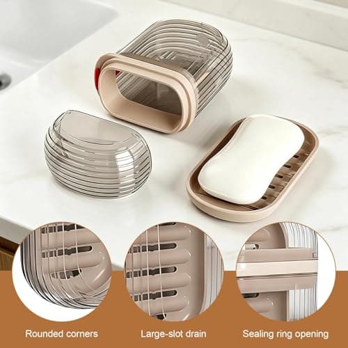 2 Pcs Travel Soap Case, Box & Dish - Waterproof Leakproof with Lid for Bathroom Camping Outdoor Use — view 3