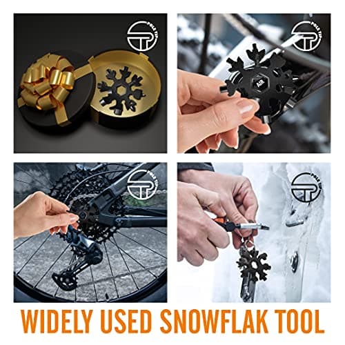 Pole Tip 18 in 1 Snowflake Multi Tool, Stocking Fillers for Men,Survival Kits, Camping Accessories, Christmas Gift for Men Who Have Everything, Pocket Tool Set, Birthday Gifts for him(Black) — view 3