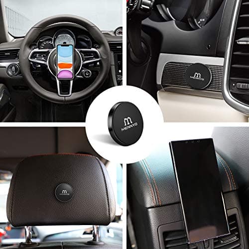 MENNYO Magnetic Phone Holder, 3 Pack Car Magnet Mount with Metal Plate Stick on Dashboard | Wall Magnet Sticker for iPhone 11/X/Xs/Xs Max/8 Samsung Galaxy S10/S9/S8/Note Huawei & Other Mobile Phones — view 6