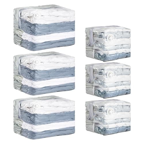 TAILI Extra Large Vacuum Storage Bags Cube 6 Jumbo(3 Jumbo+3 Medium), Cream