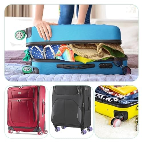 YMWALK 8 Pack Silicone Luggage Wheel Covers, Durable Anti-Scratch Travel Suitcase Wheel Protectors, Portable 2 Inch Luggage Spinner Wheel Covers Mute for Most Caster Wheels (Mint color) — view 5