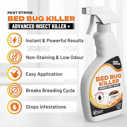 Bed Bug Killer Spray 500ml - Strong Bed Bugs Spray Odourless & Fast Acting Repellent, Stain-Free, Plant-Based Formula For Furniture, Mattress & Upholstery — view 3
